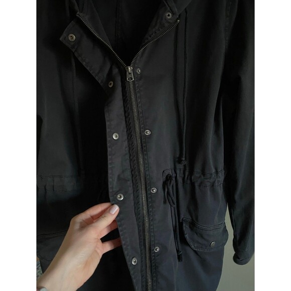 Lucky Brand Black Lyocell Utility Jacket Stretch Medium Fall Spring Womens Coat - Picture 5 of 10